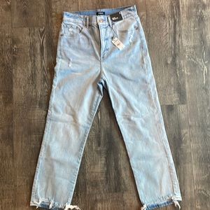 Express light wash straight super high rise size 6